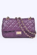 Load image into Gallery viewer, Quilted Turn Lock Convertible Shoulder Bag
