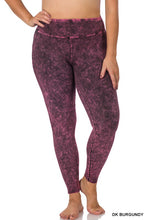 Load image into Gallery viewer, Womens Plus Size - Mineral Washed Wode Waistband Yoga Leggings
