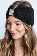 Load image into Gallery viewer, Winter Rhinestone Bow Knitted Head Band
