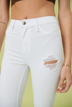 Load image into Gallery viewer, White - High Rise Flare Jeans
