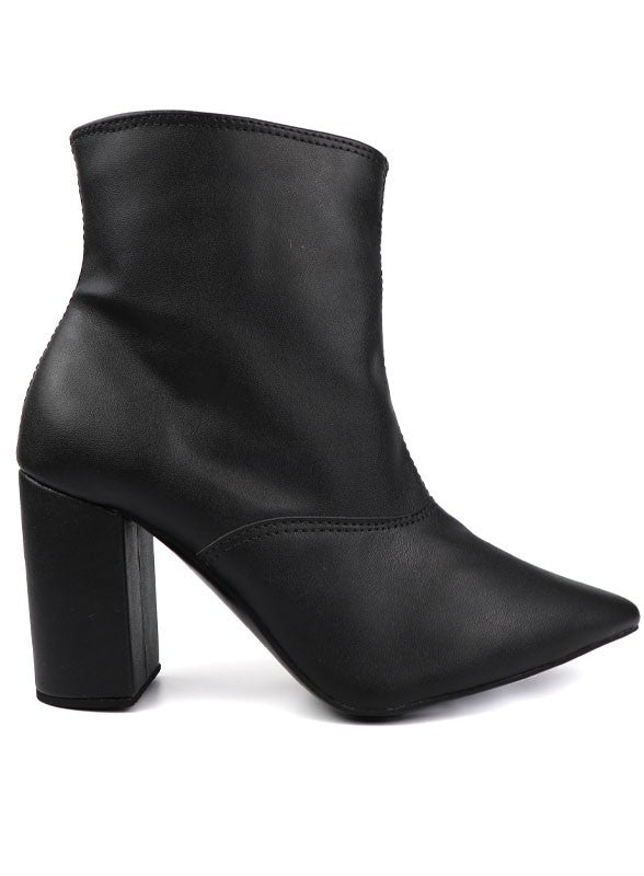 Pointed Toe Bootie with a Block Heel