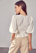 Load image into Gallery viewer, Puff Sleeve Cinched Top
