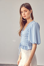 Load image into Gallery viewer, Puff Sleeve Cinched Top
