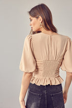 Load image into Gallery viewer, Puff Sleeve Cinched Top
