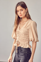 Load image into Gallery viewer, Puff Sleeve Cinched Top
