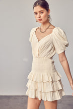 Load image into Gallery viewer, Puff Sleeves Ruffle Dress
