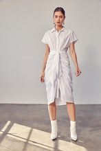 Load image into Gallery viewer, Collar Button Front Tie Dress
