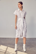 Load image into Gallery viewer, Collar Button Front Tie Dress
