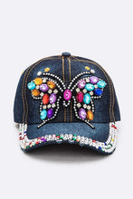 Load image into Gallery viewer, Crystal Butterfly Embelished Fashion Cotton Cap
