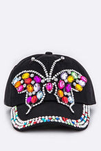 Load image into Gallery viewer, Crystal Butterfly Embelished Fashion Cotton Cap
