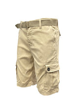 Load image into Gallery viewer, Weiv Mens Belted Cargo Shorts Pockets and Belt
