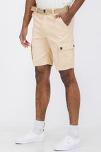 Load image into Gallery viewer, Weiv Mens Belted Cargo Shorts Pockets and Belt
