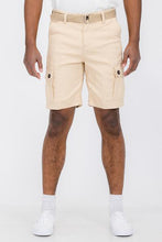 Load image into Gallery viewer, Weiv Mens Belted Cargo Shorts Pockets and Belt
