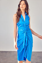 Load image into Gallery viewer, Sleeveless Collar Front Tie Dress
