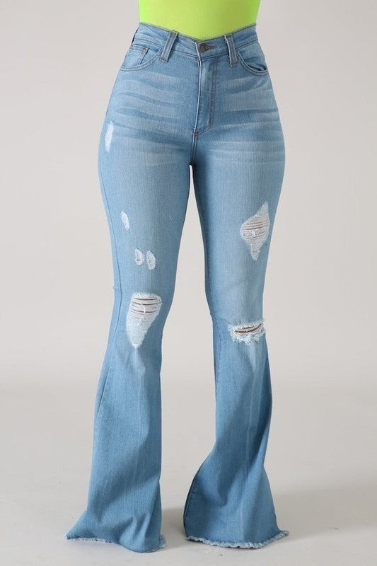 Skylar Flare Denim Jeans in Light Wash