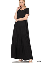 Load image into Gallery viewer, Short Sleeve Tiered Maxi Dress
