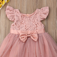 Load image into Gallery viewer, Toddler / Kids -  Girls Sleeveless Pearl Toole Dress with Bow
