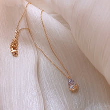Load image into Gallery viewer, Womens Crystal Water Drop Necklace Fine Jewelry Adjustable Pendant
