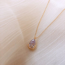 Load image into Gallery viewer, Womens Crystal Water Drop Necklace Fine Jewelry Adjustable Pendant
