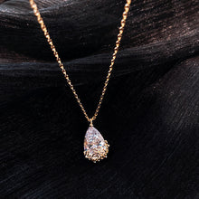 Load image into Gallery viewer, Womens Crystal Water Drop Necklace Fine Jewelry Adjustable Pendant
