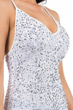 Load image into Gallery viewer, White Sequin Party Dress
