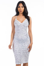 Load image into Gallery viewer, White Sequin Party Dress
