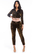 Load image into Gallery viewer, Brown Sexy Sequin Two Piece Pants Set
