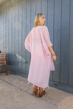 Load image into Gallery viewer, Pom Trimmed Jacquard Kimono
