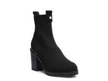 Load image into Gallery viewer, Medusa Knitted Block Heeled Ankle Boot In Black
