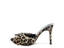 Load image into Gallery viewer, Joelle High Heel Bow Tie Leopard Print Mules
