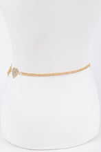 Load image into Gallery viewer, Rhinestone Heart Charm Layer Chain Belt
