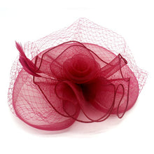 Load image into Gallery viewer, Classic Rose Fascinator w/ Headband &amp; Clip
