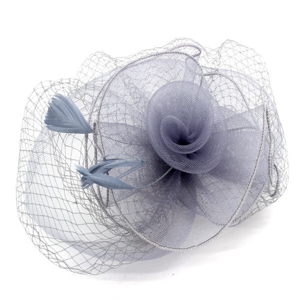 Classic Rose Fascinator w/ Headband & Clip