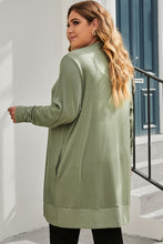 Load image into Gallery viewer, Snap Up V-Neck Long Sleeve Cardigan with Pockets
