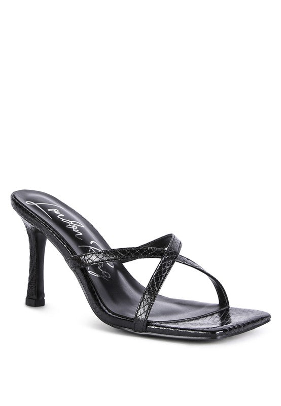 MURIEL Croc Cross Strap Sloder Sandals