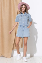 Load image into Gallery viewer, Washed Denim Overall Romper
