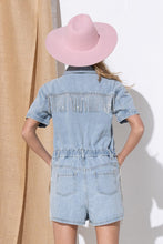 Load image into Gallery viewer, Washed Denim Overall Romper
