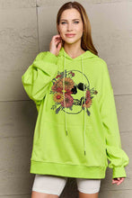 Load image into Gallery viewer, Simply Love Simply Love Full Size Floral Skull Graphic Hoodie
