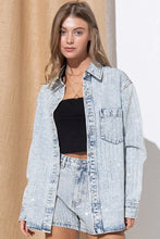 Load image into Gallery viewer, Sparkle Stone Stripe Denim Jacket
