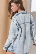 Load image into Gallery viewer, Sparkle Stone Stripe Denim Jacket
