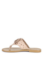 Load image into Gallery viewer, Beech Handwoven Natural Suede Tassel Thong Flats
