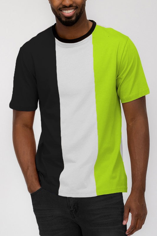 4 Colors - Weiv Mens Color Block T Shirt