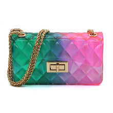 Load image into Gallery viewer, Quilt Embossed Multi Color Jelly Shoulder Bag
