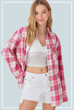 Load image into Gallery viewer, Plaid Button Down Pocket Shirt
