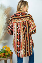 Load image into Gallery viewer, PLUS SIZE Long Sleeve Aztec Print Woven Jacket
