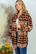 Load image into Gallery viewer, PLUS SIZE Long Sleeve Aztec Print Woven Jacket
