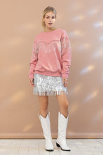 Load image into Gallery viewer, Rhinestone Fringe Pullover Top
