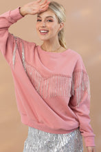 Load image into Gallery viewer, Rhinestone Fringe Pullover Top
