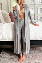 Load image into Gallery viewer, Light Grey Split Long Cardigan and Skinny Pants Lounge Set
