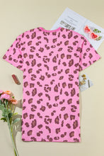 Load image into Gallery viewer, Pink Leopard Mineral Wash Side Pocket Shift Mini Dress
